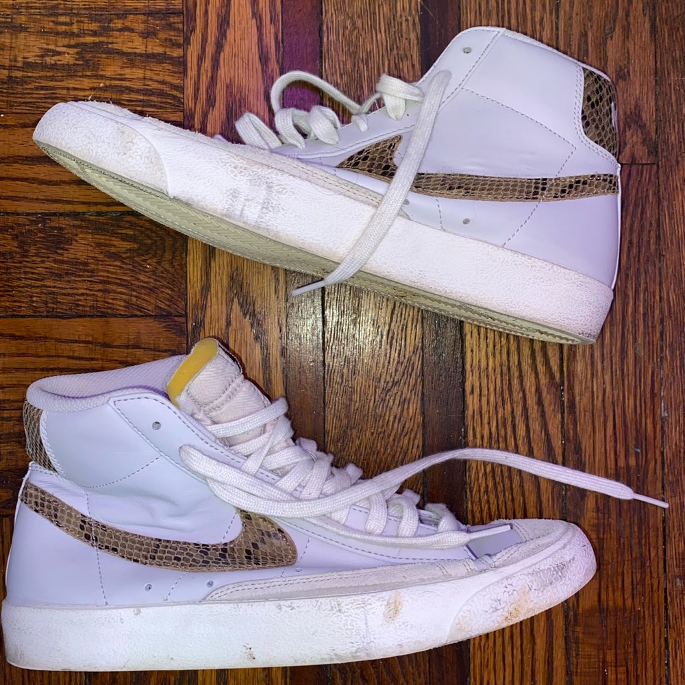 Nike blazers with snake skin detail